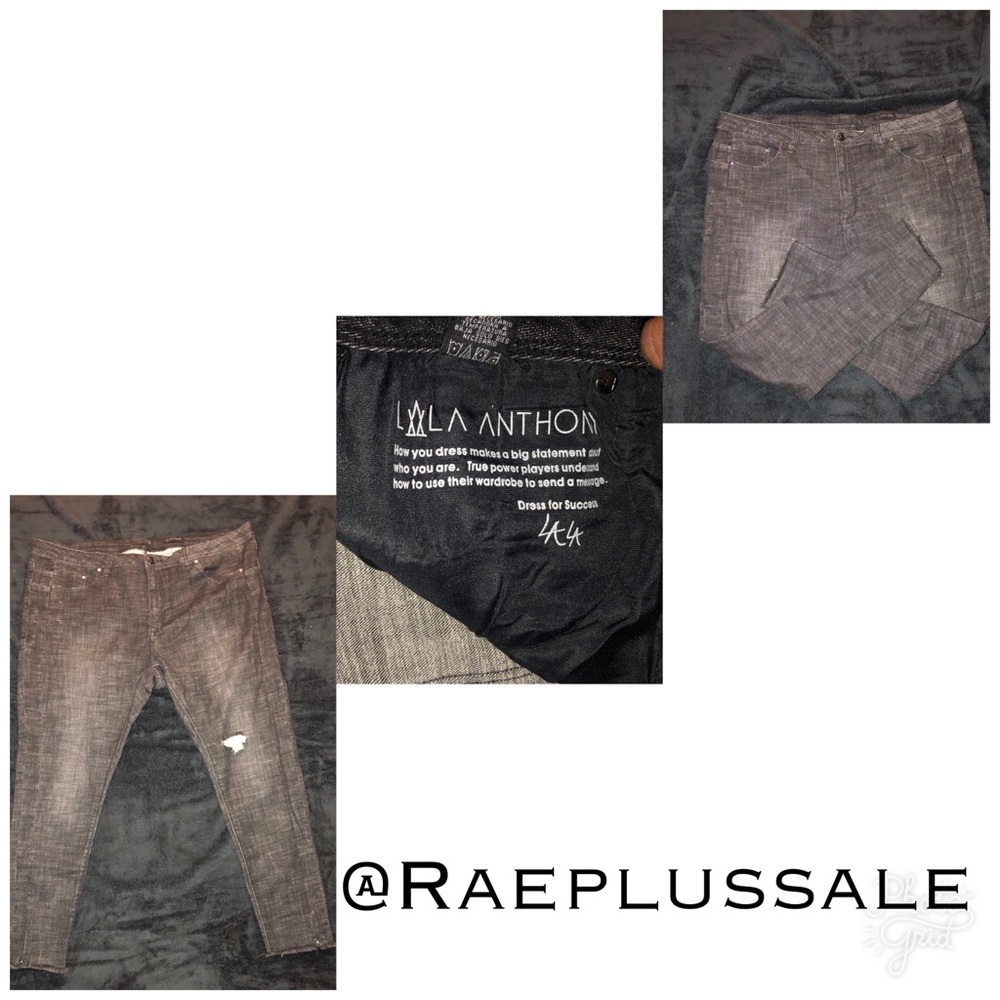 LALA Anthony Black Denim Skinny Jeans / US 20